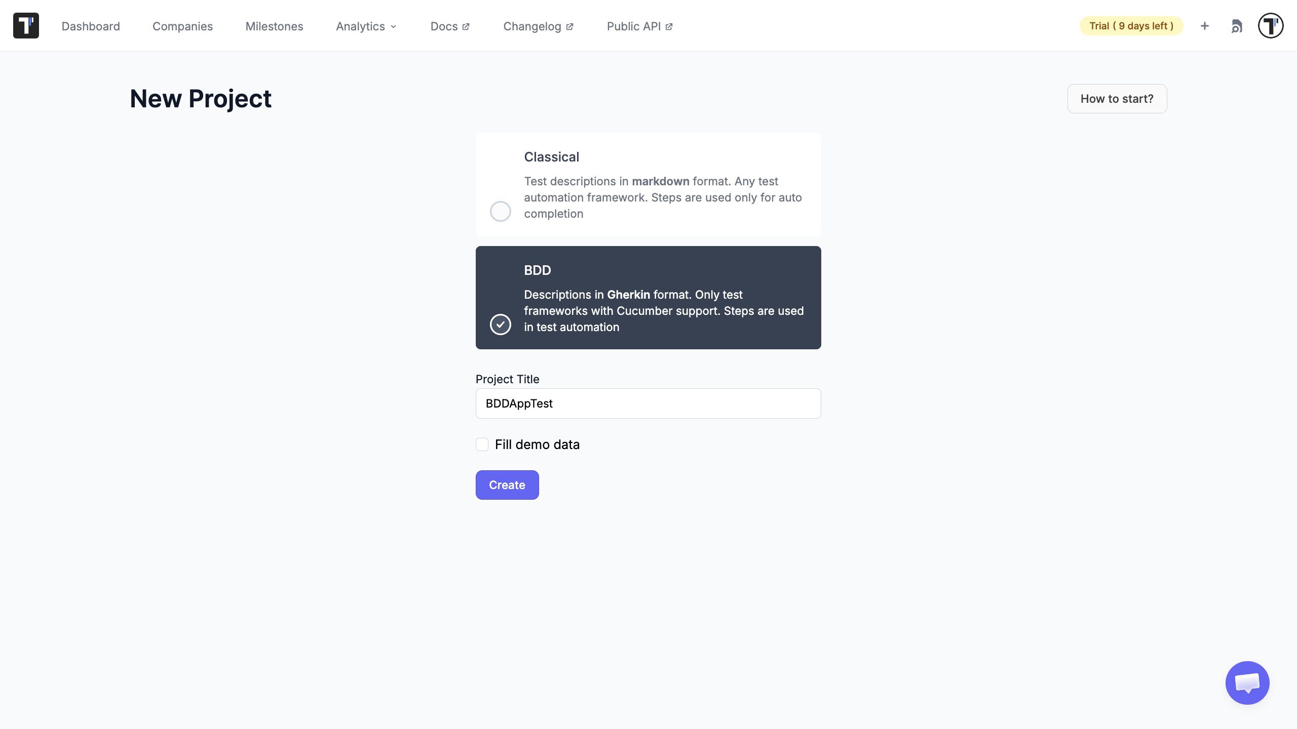 A new BDD suite (feature file) in the tree